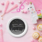 シカゴスカイラインブラック金ゴールドスターS ペーパープレート (パーティー)