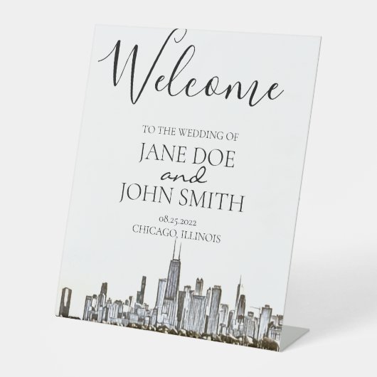 シカゴスカイラインペダスタールサイン 台座サイン (正面)