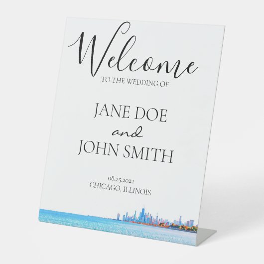 シカゴスカイラインペダスタールサイン 台座サイン (正面)