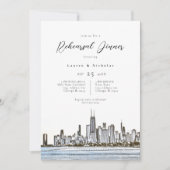 シカゴスカイラインリハーサルディナー招待状 招待状 (正面)