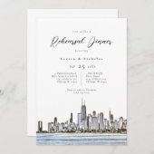 シカゴスカイラインリハーサルディナー招待状 招待状 (正面/裏面)