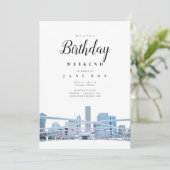 シカゴスカイライン誕生日週末招待状 招待状 (スタンド正面)
