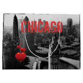 シカゴスカイライン1930の上から写真 ラージペーパーバッグ (裏面)