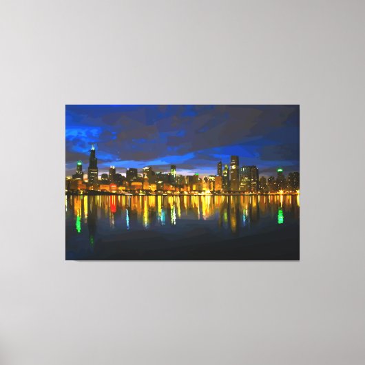 シカゴスカイライン キャンバスプリント (正面)