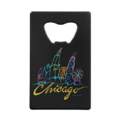 シカゴスカイライン クレジットカード栓抜き (正面)