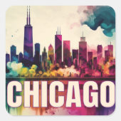 シカゴスカイライン スクエアシール (正面)