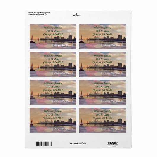 シカゴスカイライン ラベル (フルシート)