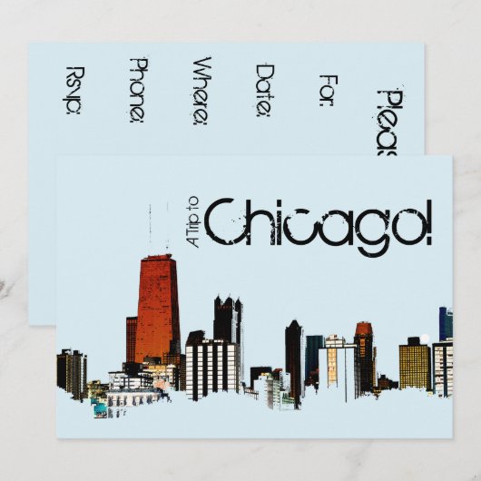 シカゴスカイライン 招待状 (正面/裏面)