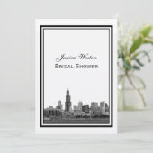 シカゴスカイライン#2エッチングフレームVブライダルシャワー 招待状 (スタンド正面)