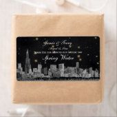 シカゴスカイライン#2ブラック金ゴールドスターHウォーターボトル ラベル (インサイチュ)