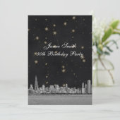 シカゴスカイラインBlk金ゴールドスター誕生日パーティーV 招待状 (スタンド正面)