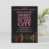 シカゴスカイラインSweet sixteen映画パーティー誕生日 招待状 (スタンド正面)