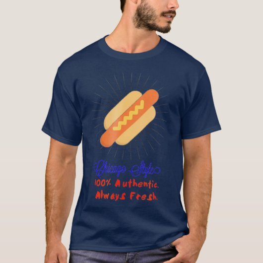 シカゴスタイルホットドッググラフィック Tシャツ (正面)