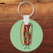 シカゴスタイルホットドッグホットレッドポピーバンマスタード キーホルダー (正面)