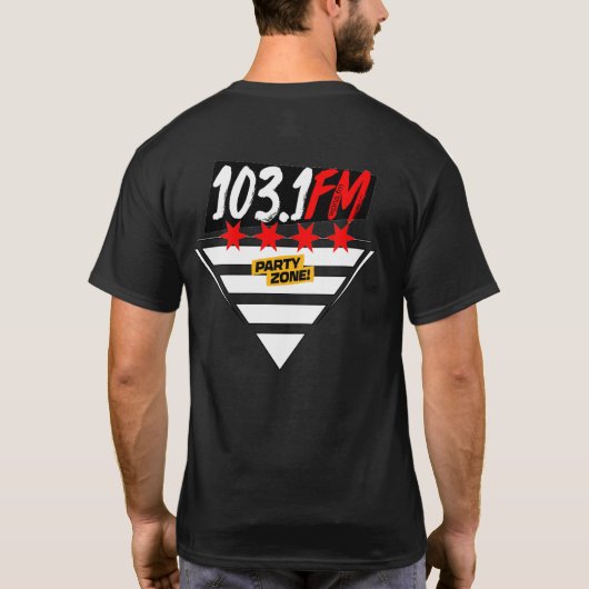 シカゴスターパーティーゾーン103.1 FMロゴ Tシャツ (裏面)