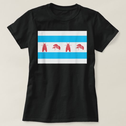 シカゴセミ素晴らしサテンサイ Tシャツ (デザイン正面)