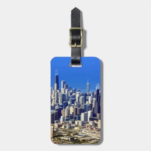 シカゴダウンタウンウィズレイクの航空写真 ラゲッジタグ (正面縦)