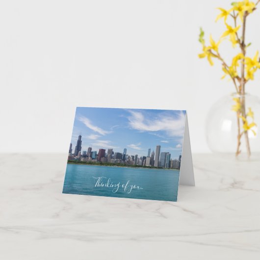 シカゴデイ考えるシティスケープのカード カード (黄色い花)