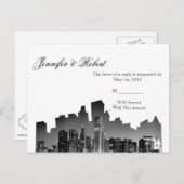 シカゴデスティネーションウェディングRSVPポストカード インビテーションポストカード (正面/裏面)