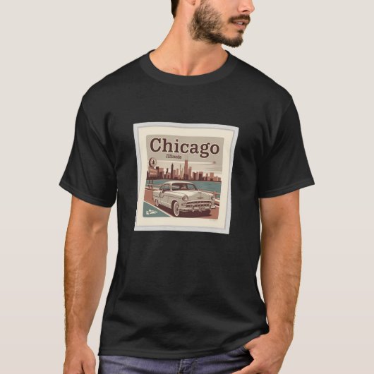 シカゴトラベルキープサケ Tシャツ (正面)