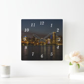 シカゴナイトシティスケープの壁時計 スクエア壁時計 (ホーム)