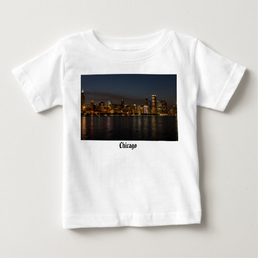 シカゴナイトシティスケープ ベビーTシャツ (正面)