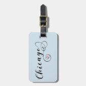 シカゴハートラゲッジタグテンプレート、イリノイ ラゲッジタグ (正面縦)