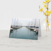 シカゴハーバー – 帆船グリーティングカード カード (黄色い花)