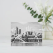 シカゴバッキンガムのグレースケールポストカード ポストカード (スタンド正面)