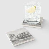 シカゴバッキンガムグレースケールストーンコースター ストーンコースター (横)