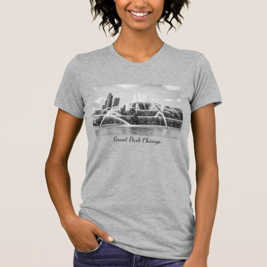 シカゴバッキンガムグレースケールTシャツ Tシャツ (正面)