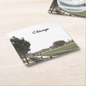 シカゴパークインセピアトーンズ スクエアペーパーコースター (アングル)