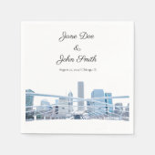 シカゴパーソナライズされたカクテルナプキン スタンダードカクテルナプキン (正面)