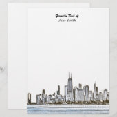 シカゴパーソナライズされたスカイラインのレターヘッド レターヘッド (正面/裏面)