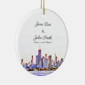 シカゴパーソナライズされたスカイラインセラミックオーナメント セラミックオーナメント (右)