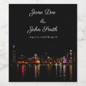 シカゴパーソナライズされたスカイラインワインラベル ワインラベル (シングルラベル)