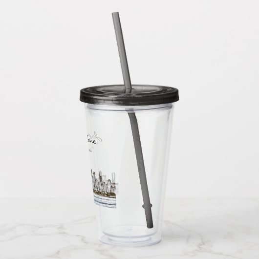 シカゴパーソナライズされたスカイライン アクリルタンブラー (左)