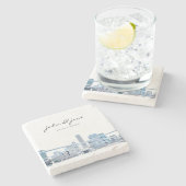 シカゴパーソナライズされたスカイライン ストーンコースター (横)