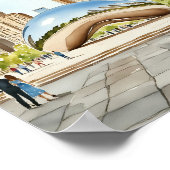 シカゴビーンウォーター色 ポスター (角)