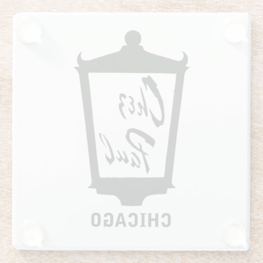 シカゴフランスのシェポールレストラン ガラスコースター (裏面)