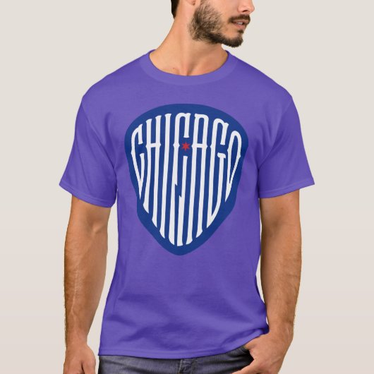 シカゴブルースギターピック Tシャツ (正面)