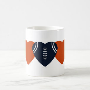 シカゴベアーズサッカーハートデザイン コーヒーマグカップ