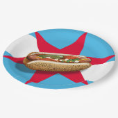 シカゴホットドッグパーティー紙プレート ペーパープレート (アングル)