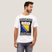 シカゴボスニアアメリカンデザインTシャツ Tシャツ (正面フル)