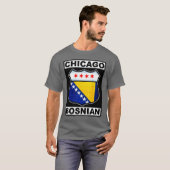 シカゴボスニアアメリカンデザインTシャツ Tシャツ (正面フル)