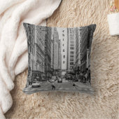 シカゴマディソン通りグレースケール装飾用クッション クッション (ブランケット)