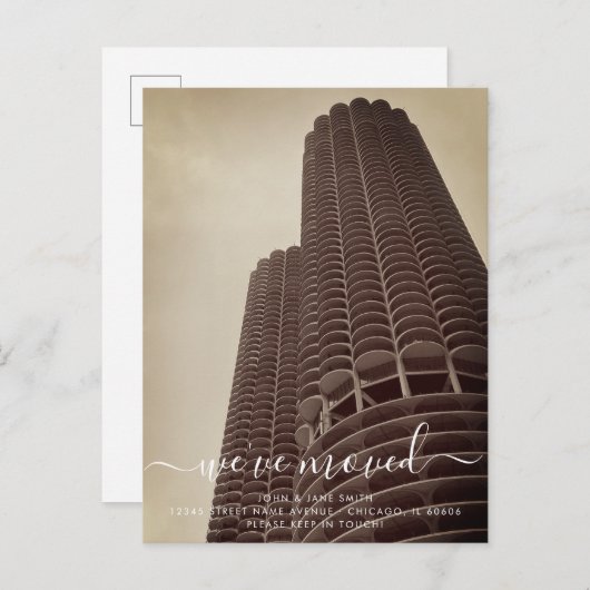 シカゴマリーナタワーズ移動案内はがき 案内ポストカード (正面/裏面)