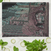 シカゴミシガンアベニューアットアートミュージアム1967ネオン キッチンタオル (折り畳み)