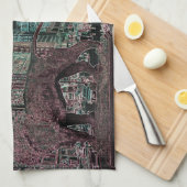 シカゴミシガンアベニューアットアートミュージアム1967ネオン キッチンタオル (四つ折り)