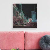 シカゴミシガンアベニューアットアートミュージアム1967ネオン キャンバスプリント (インサイチュ (リビング))